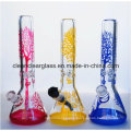 9mm Thick Sandblasted Colored Tree Glass Water Pipe Smoking Pipe Classic Beaker with Downstem